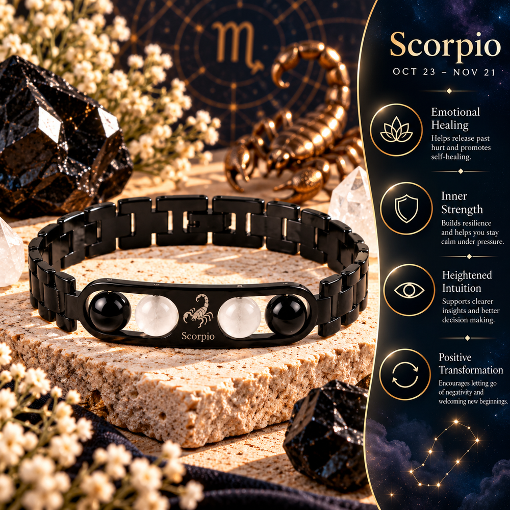 Scorpio Metallic Bracelet with Free Selenite Plate (With Certificate)