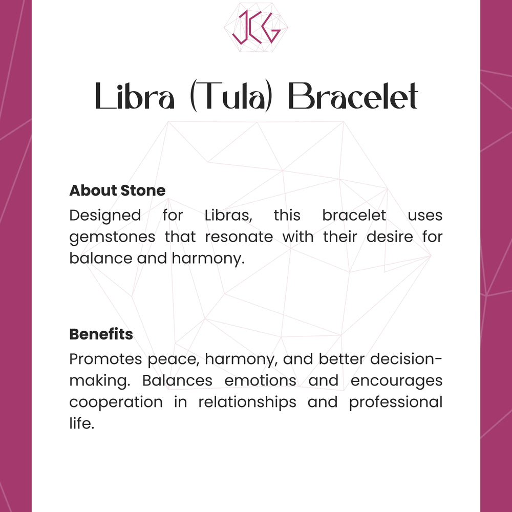 Libra (Tula) Zodiac Sign Bracelet 8mm