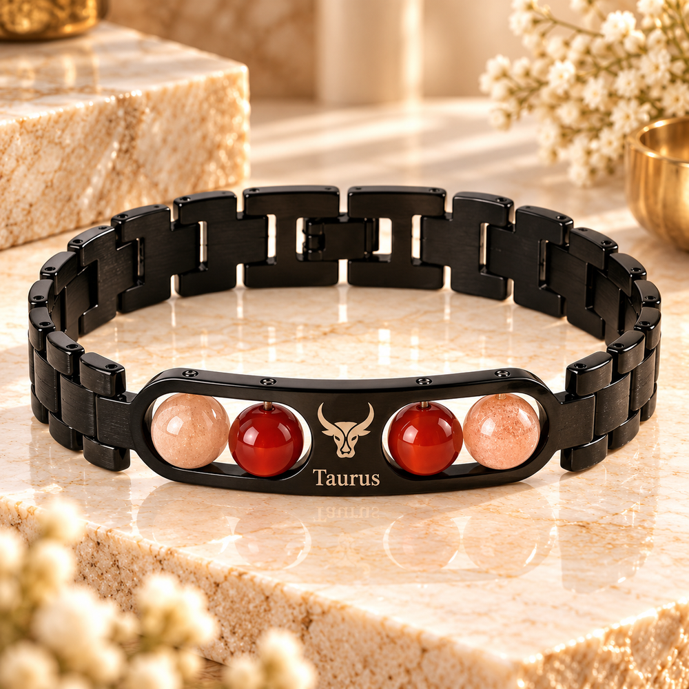 Taurus Metallic Bracelet with Free Selenite Plate (With Certificate)