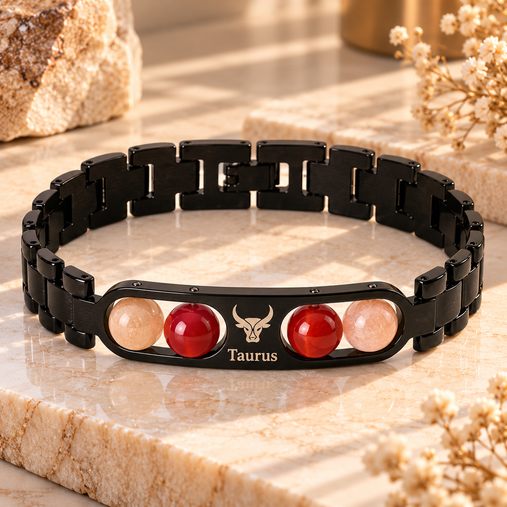 Taurus Metallic Bracelet with Free Selenite Plate (With Certificate)