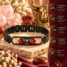 Taurus Metallic Bracelet with Free Selenite Plate (With Certificate)