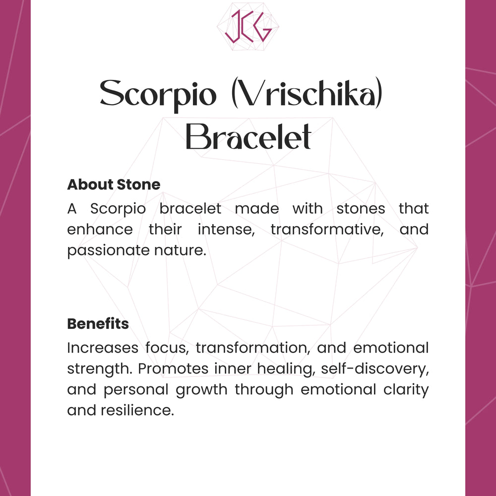 Scorpio (Vrischika) Zodiac Sign Bracelet 8mm