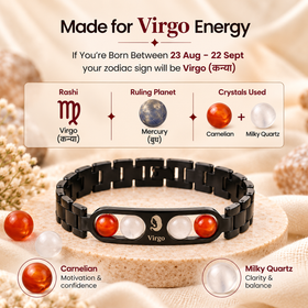 Virgo Metallic Bracelet with Free Selenite Plate (With Certificate)