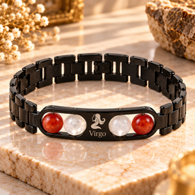Virgo Metallic Bracelet with Free Selenite Plate (With Certificate)