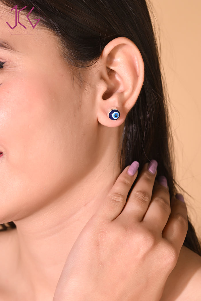 Evil Eye Protection Stud Earrings (With Certificate)