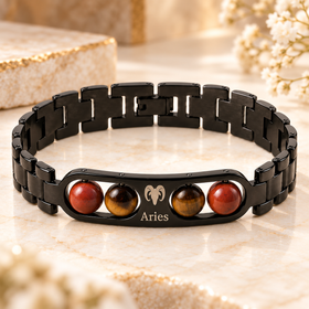 Aries Metallic Bracelet with Free Selenite Plate (With Certificate)