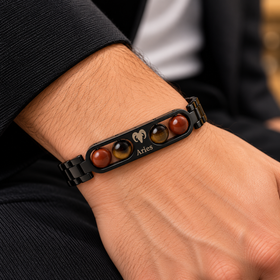 Aries Metallic Bracelet with Free Selenite Plate (With Certificate)