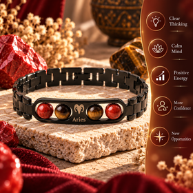 Aries Metallic Bracelet with Free Selenite Plate (With Certificate)