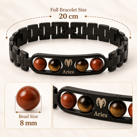 Aries Metallic Bracelet with Free Selenite Plate (With Certificate)