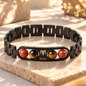 Aries Metallic Bracelet with Free Selenite Plate (With Certificate)