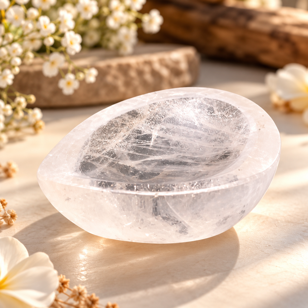 Natural Crystal Diya (With Certificate)