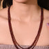 Natural Hessonite Garnet (Gomed) Beaded Necklace (With Certificate)