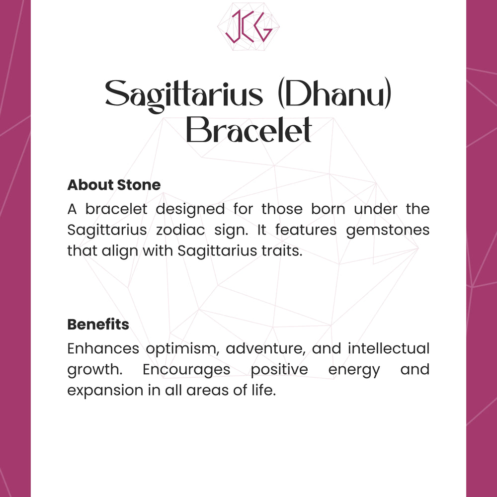 Sagittarius (Dhanu) Zodiac Sign Bracelet 8mm