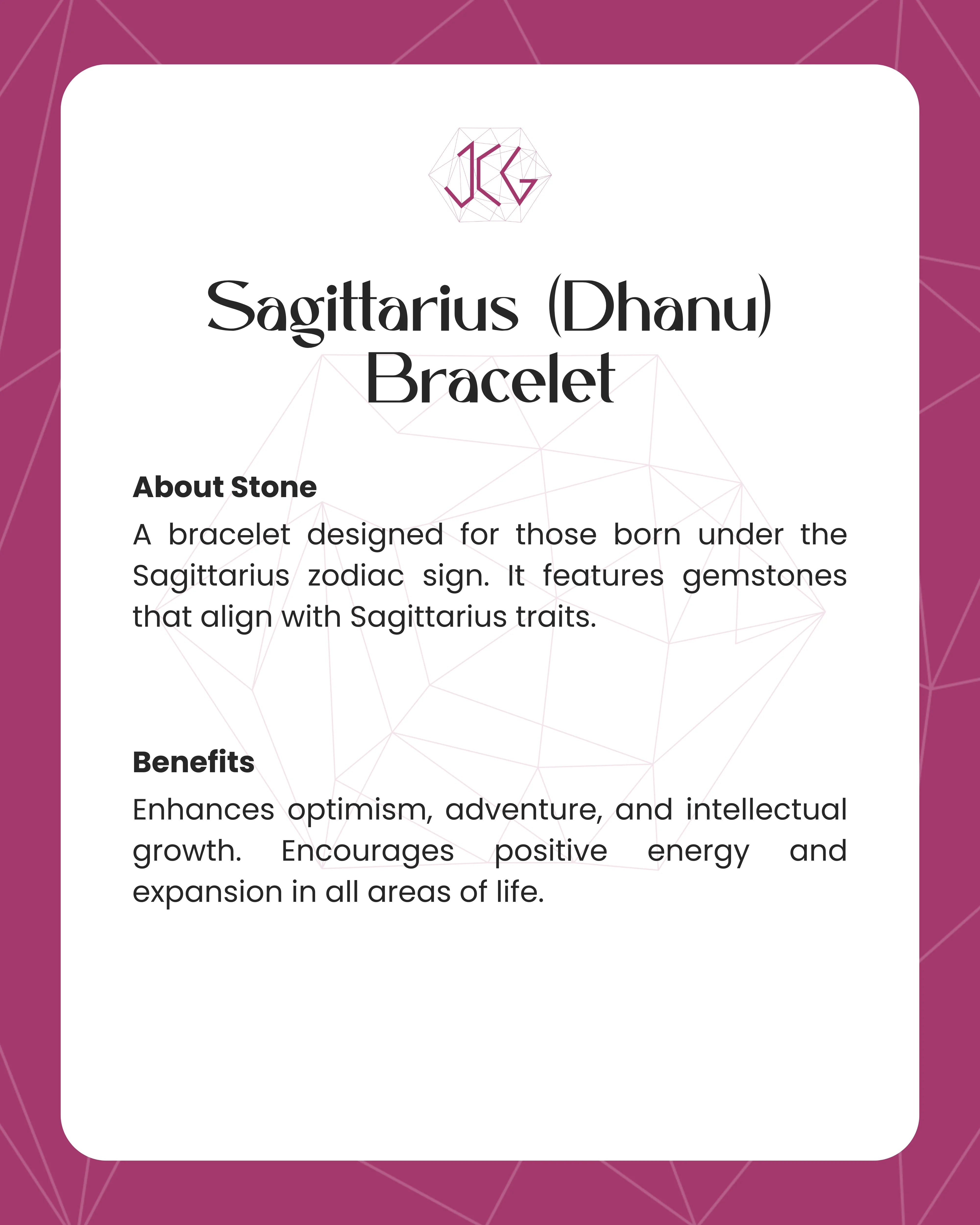 Sagittarius (Dhanu) Zodiac Sign Bracelet 8mm