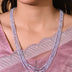 Natural Blue Lace Agate Beaded Necklace (With Certificate)