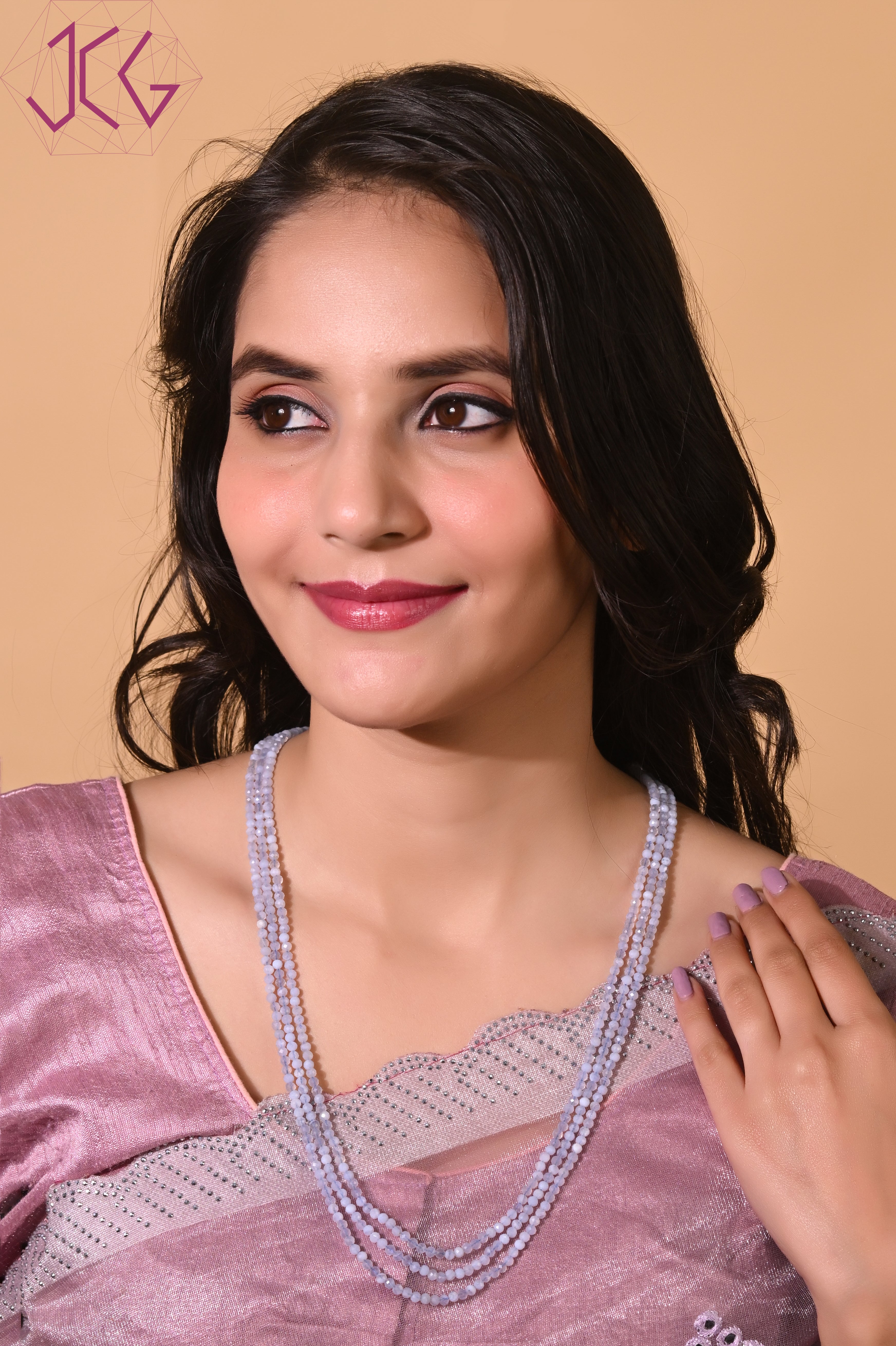 Natural Blue Lace Agate Beaded Necklace (With Certificate)