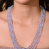 Natural Blue Lace Agate Beaded Necklace (With Certificate)