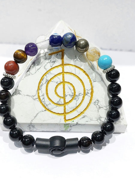 9 Chakra Evil Eye Magnetic Lock Bracelet