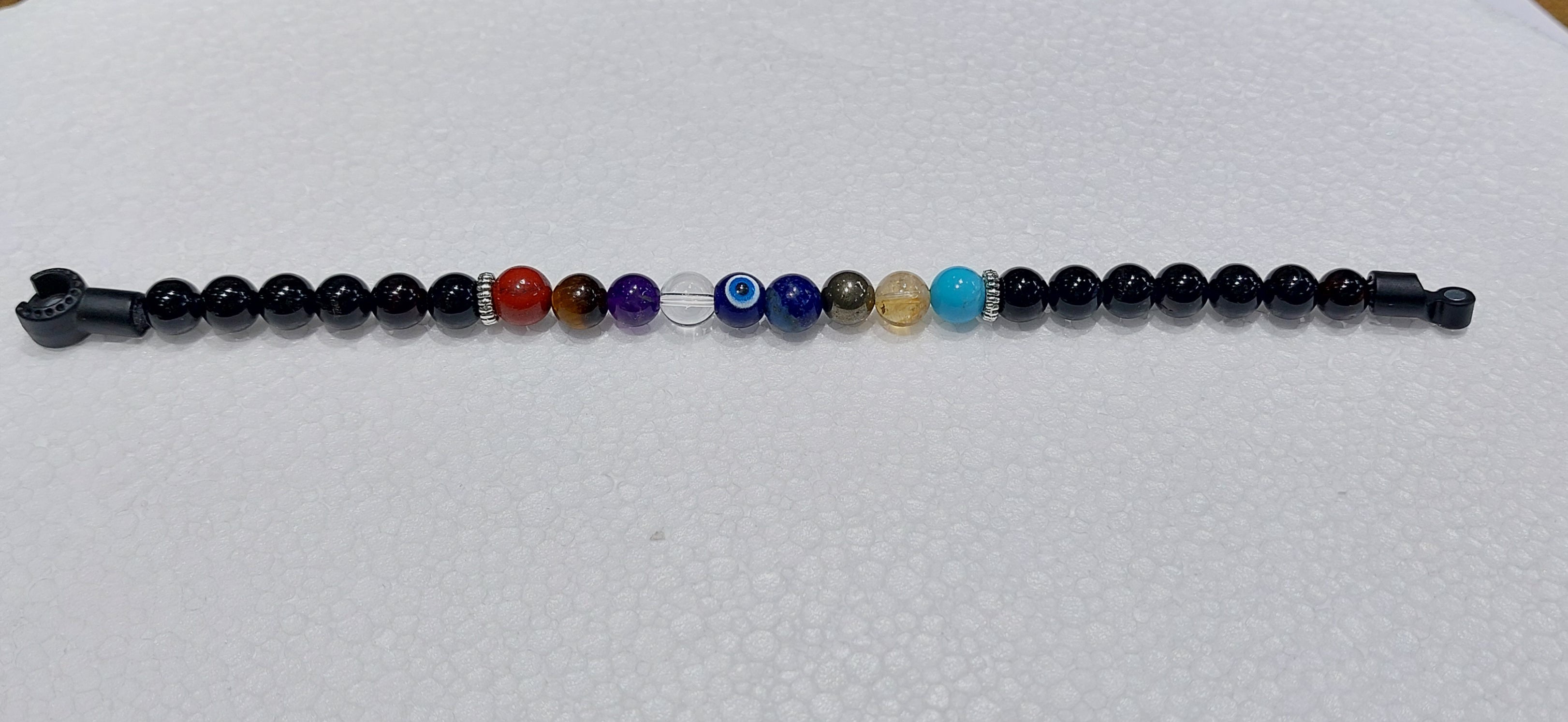9 Chakra Evil Eye Magnetic Lock Bracelet