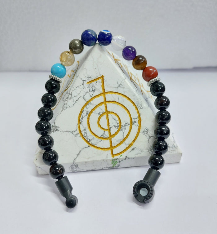 9 Chakra Evil Eye Magnetic Lock Bracelet