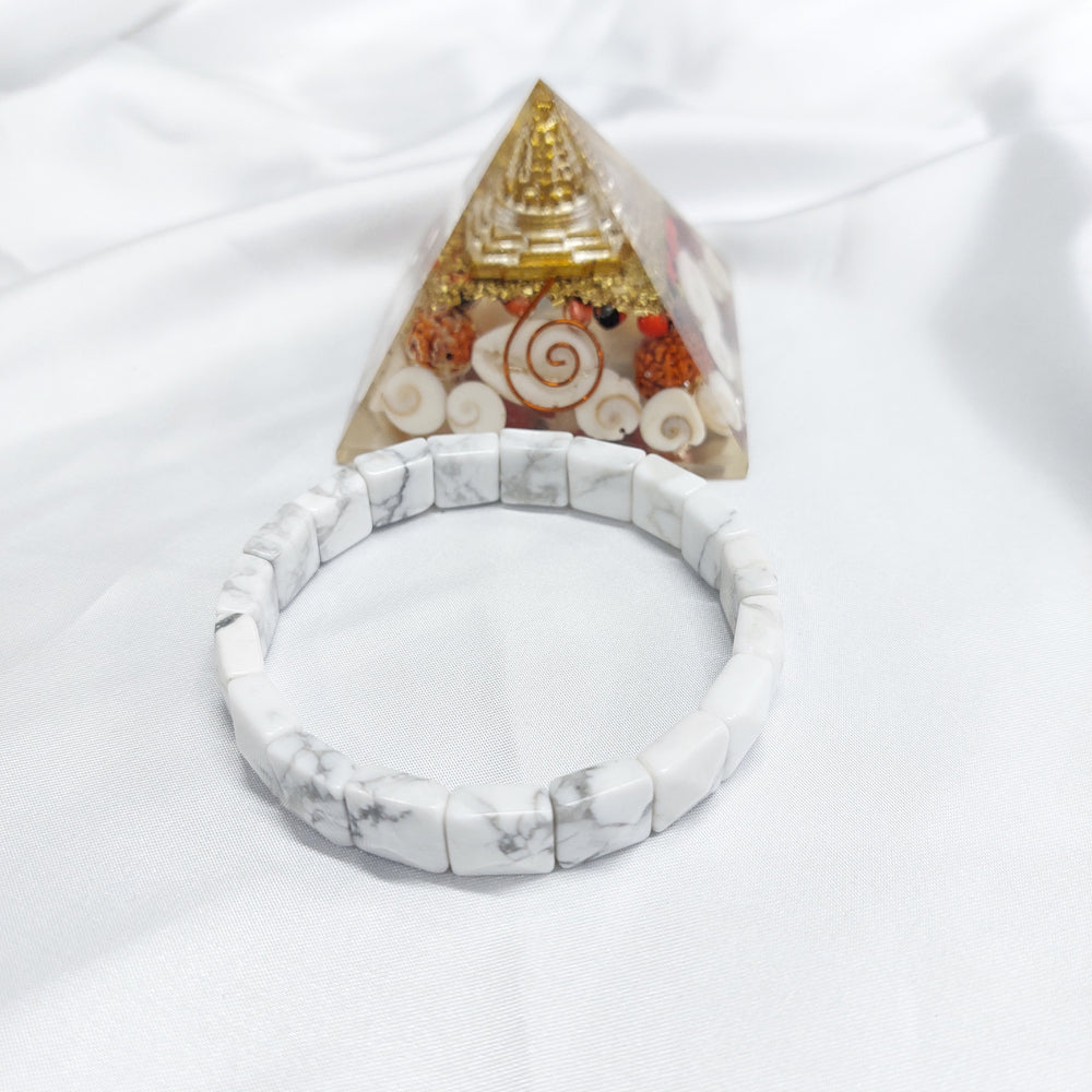 Howlite  Pyramid Bracelet