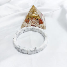 Howlite  Pyramid Bracelet