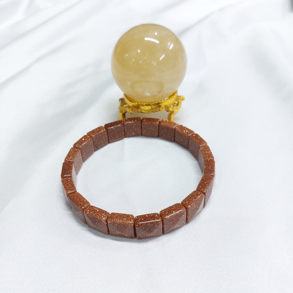 Sunstone Pyramid Bracelet ( sunsitara lab made )