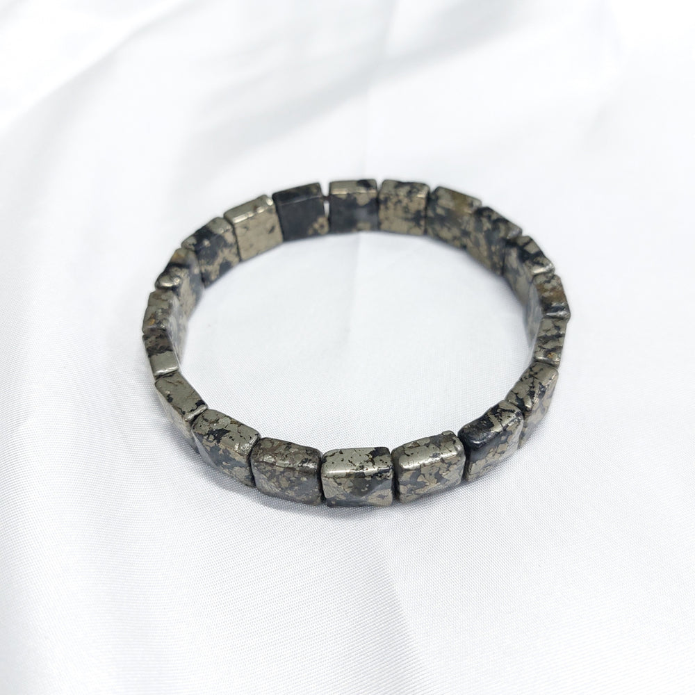 Apache Gold Pyramid Bracelet ( pyrite + tourmaline mix )