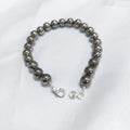 Pyrite Round Bead Bracelet With Silver Lock With Adjustable Lock