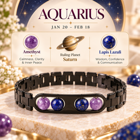 Aquarius Metallic Bracelet with Free Selenite Plate (With Certificate)