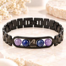 Aquarius Metallic Bracelet with Free Selenite Plate (With Certificate)