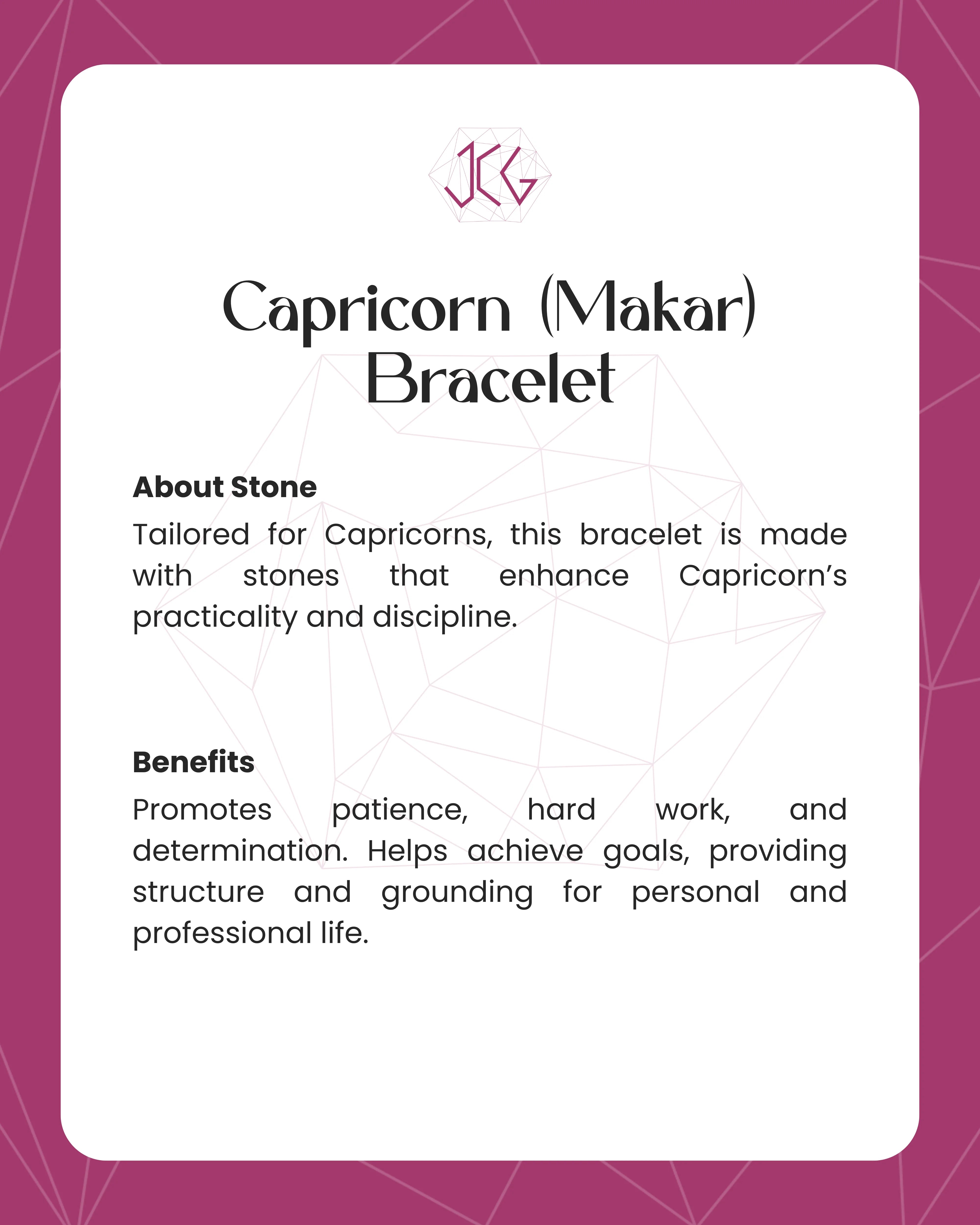 Capricorn (Makar) Zodiac Sign Bracelet 8mm