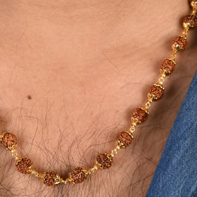 Natural Rudraksha Beaded Necklace (With Certificate)
