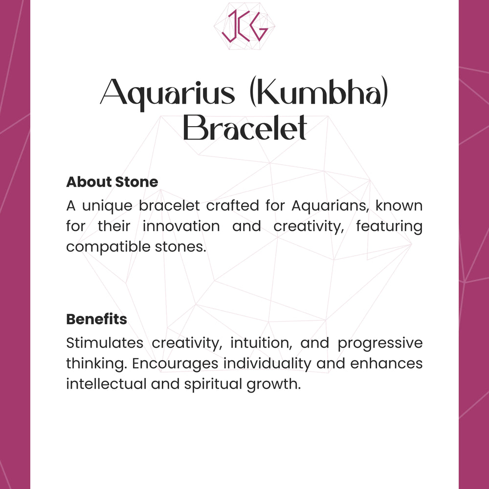 Aquarius (Kumbha) Zodiac Sign Bracelet 8mm