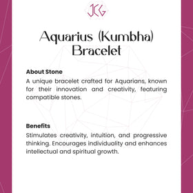 Aquarius (Kumbha) Zodiac Sign Bracelet 8mm