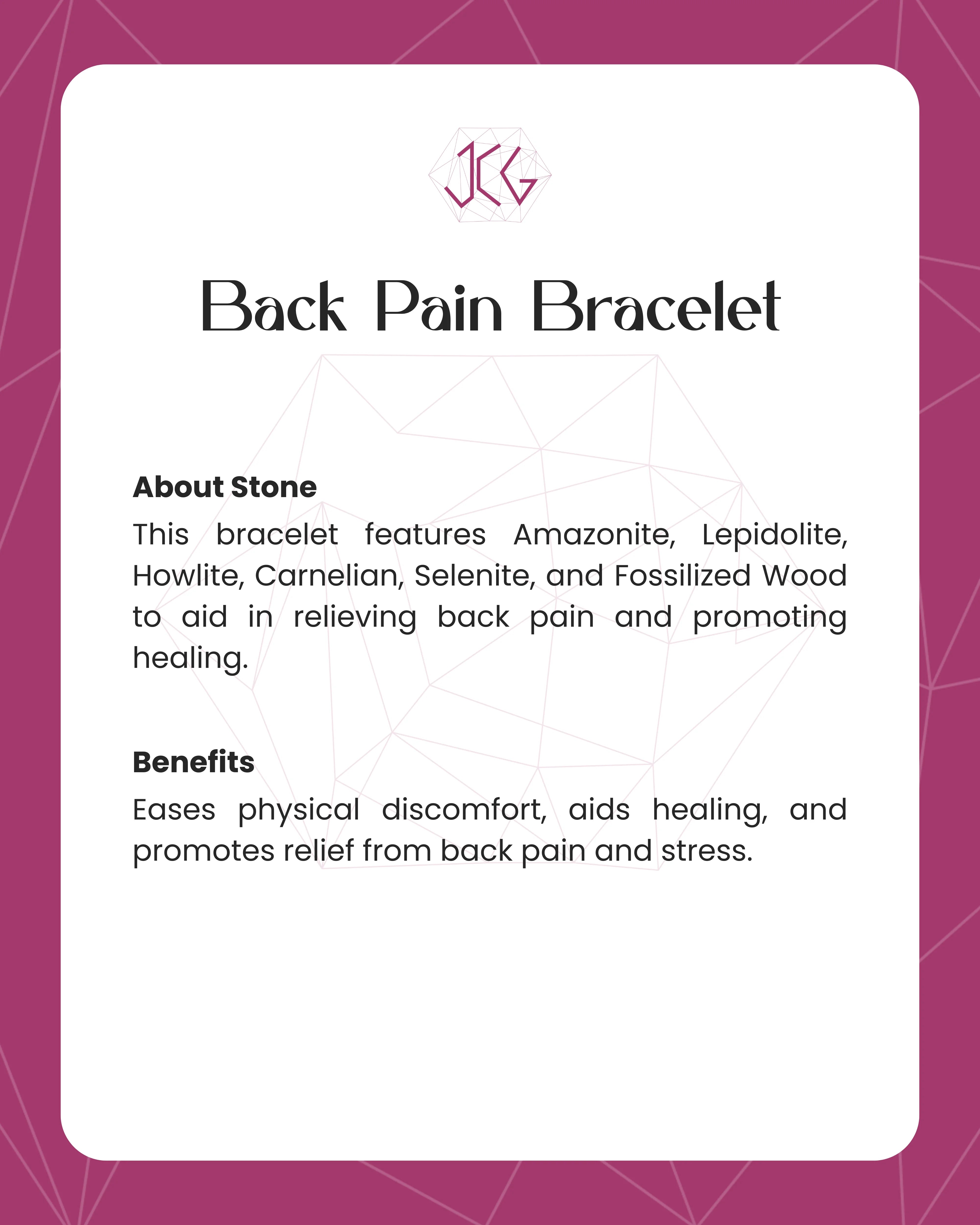 Back Pain Bracelet 8mm