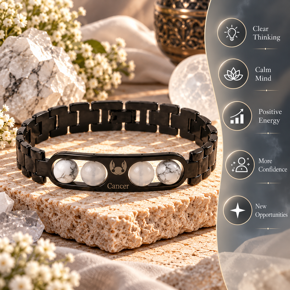 Cancer Metallic Bracelet with Free Selenite Plate (With Certificate)