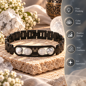 Cancer Metallic Bracelet with Free Selenite Plate (With Certificate)