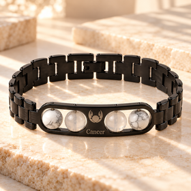Cancer Metallic Bracelet with Free Selenite Plate (With Certificate)