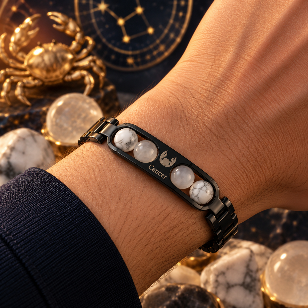 Cancer Metallic Bracelet with Free Selenite Plate (With Certificate)