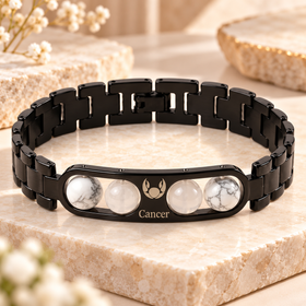 Cancer Metallic Bracelet with Free Selenite Plate (With Certificate)