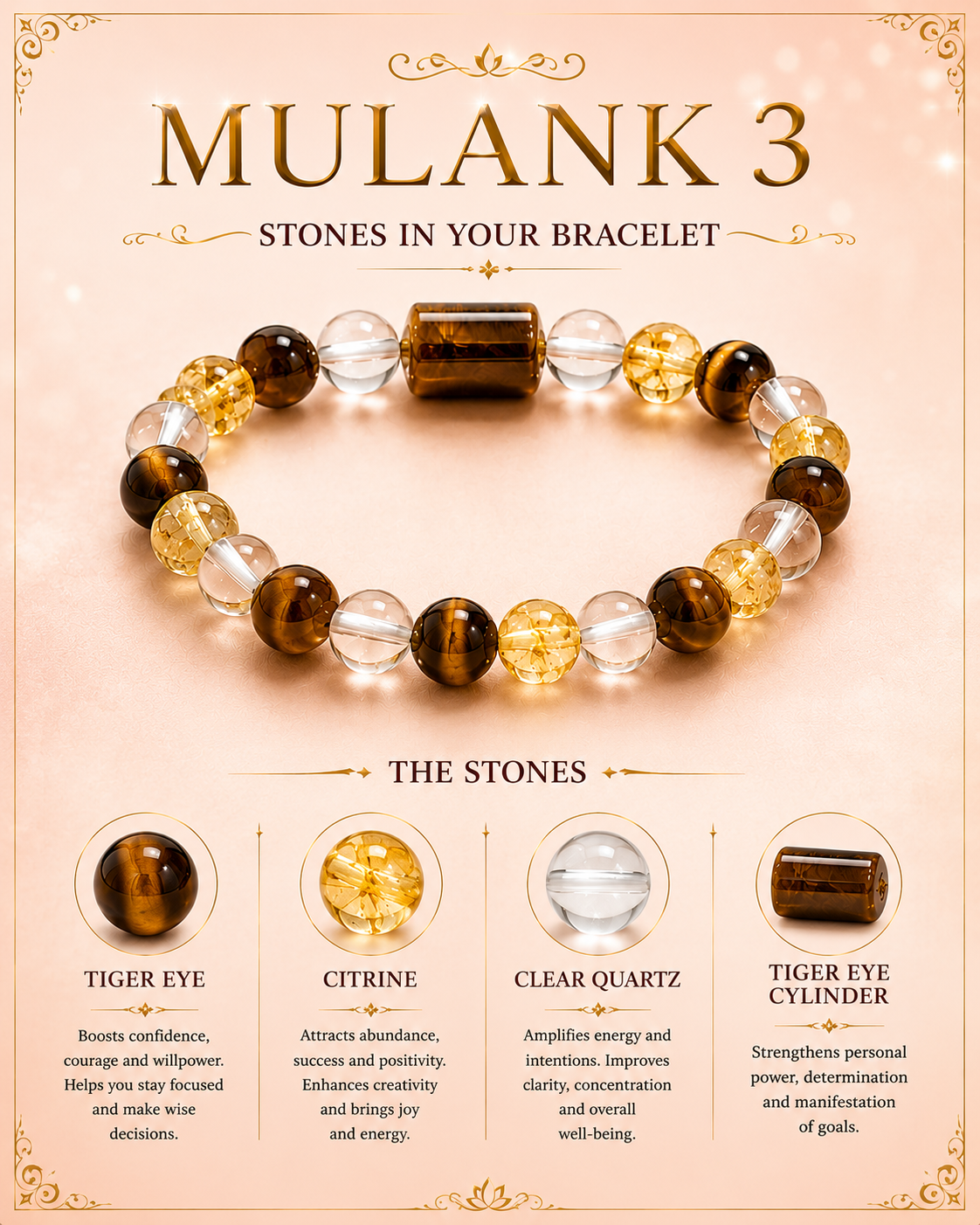Mulank 3 Bracelet for Birth Dates 3, 12, 21 & 30 | Free Raw Selenite Plate (With Certificate)