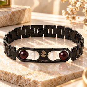 Capricorn Metallic Bracelet with Free Selenite Plate (With Certificate)