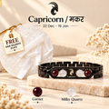 Capricorn Metallic Bracelet with Free Selenite Plate (With Certificate)