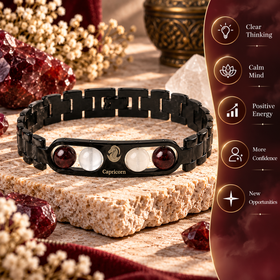 Capricorn Metallic Bracelet with Free Selenite Plate (With Certificate)