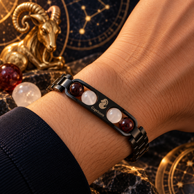 Capricorn Metallic Bracelet with Free Selenite Plate (With Certificate)