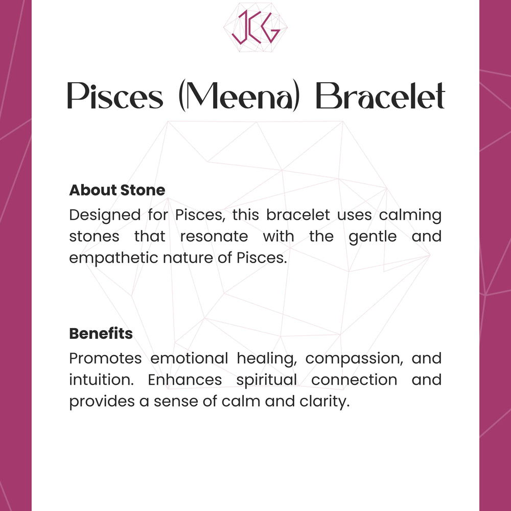 Pisces (Meena) Zodiac Sign Bracelet 8mm