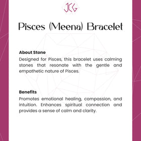 Pisces (Meena) Zodiac Sign Bracelet 8mm