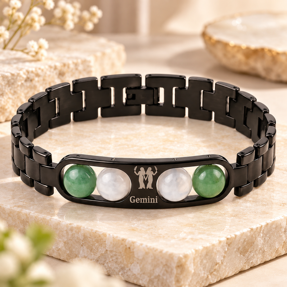 Gemini Metallic Bracelet with Free Selenite Plate (With Certificate)