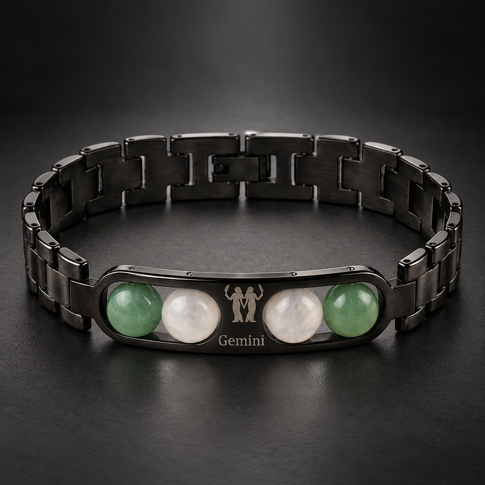Gemini Metallic Bracelet with Free Selenite Plate (With Certificate)